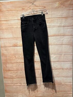 MOTHER Black Denim High-Rise Jeans